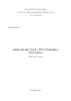 Simplex metoda -Programska podrška