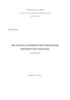 Aplikacija za interaktivno rješavanje matematičkih zadataka