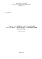 Praksa provođenja korporacijskog upravljanja u poduzećima iz informatičke djelatnosti