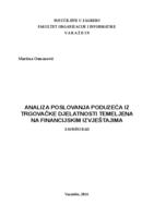 Analiza poslovanja poduzeća iz trgovačke djelatnosti temeljena na financijskim izvještajima 