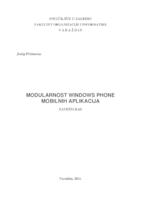 Modularnost Windows Phone mobilnih aplikacija