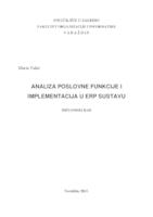 Analiza poslovne funkcije i implementacija u ERP sustavu