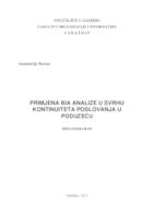 Primjena BIA analize u svrhu kontinuiteta poslovanja u poduzeću