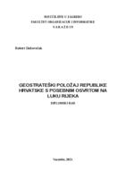 Geostrateški položaj Republike Hrvatske s posebnim osvrtom na luku Rijeka