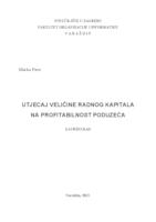 Utjecaj veličine radnog kapitala na profitabilnost poduzeća