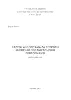 Razvoj algoritama za potporu mjerenju organizacijskih performansi