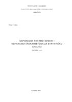 Usporedba parametarskih i neparametarskih metoda za statističku analizu