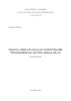 Razvoj web aplikacije korištenjem programskog okvira Angular.js