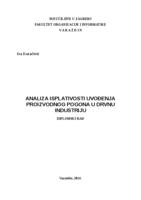 Analiza isplativosti uvođenja proizvodnog pogona u drvnu industriju.