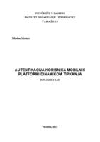 Autentikacija korisnika mobilnih platformi dinamikom tipkanja