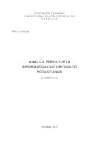 Analiza preduvjeta informatizacije uredskog poslovanja