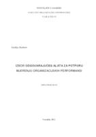 izbor odgovarajućeg alata za potporu mjerenju organizacijskih performansi