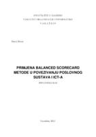 Primjena Balanced Scorecard metode u povezivanju poslovnog sustava i ICT-a