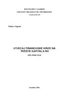 Utjecaj financijske krize na tržište kapitala RH