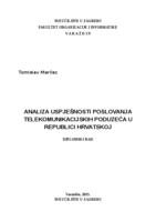 Analiza uspješnosti poslovanja telekomunikacijskih poduzeća u Republici Hrvatskoj