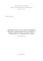 Učinkovitost politike podrške malim i srednjim poduzećima u  Hrvatskoj i Europskoj uniji