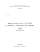 Analiza podataka o potrošnji kućanstava u Hrvatskoj i Europskoj uniji