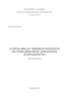 Utjecaj malih i srednjih poduzeća na konkurentnost europskog gospodarstva