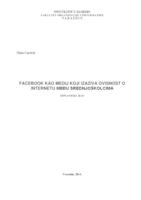 Facebook kao medij koji izaziva ovisnost o internetu među srednjoškolcima