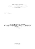 Analiza Europskog poljoprivrednog fonda za ruralni razvoj