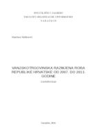 Vanjskotrgovinska razmjena roba Republike Hrvatske od 2007. do 2013. godine