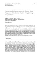Process Model Improvement for Source Code Plagiarism Detection in Student Programming Assignments
