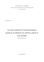 Glavni koncepti organiziranja najbolje prakse za upravljanje IT uslugama