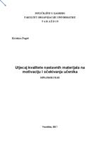 Utjecaj kvalitete nastavnih materijala na motivaciju i očekivanja učenika