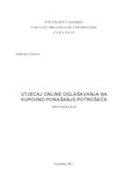 Utjecaj online oglašavanja na kupovno ponašanje potrošača