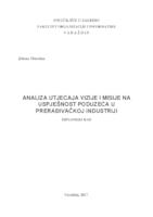 Analiza utjecaja vizije i misije na uspješnost poduzeća u prerađivačkoj industriji