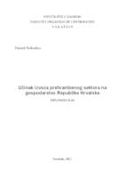 Učinak izvoza prehrambenog sektora na gospodarstvo Republike Hrvatske