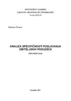 Analiza specifičnosti poslovanja obiteljskih poduzeća