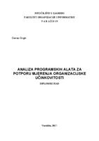 Analiza programskih alata za potporu mjerenju organizacijske učinkovitosti