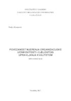 Povezanost mjerenja organizacijske učinkovitosti i cjelovitog upravljanja kvalitetom