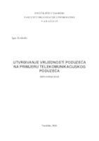 Utvrđivanje vrijednosti poduzeća na primjeru telekomunikacijskog poduzeća