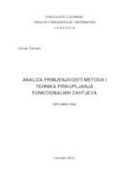 Analiza primjenjivosti metoda i tehnika prikupljanja funkcionalnih zahtjeva