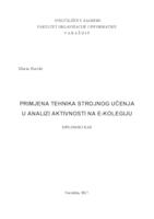 Primjena tehnika strojnog učenja u analizi aktivnosti na e-kolegiju