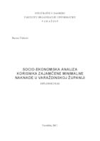 Socio-ekonomska analiza korisnika zajamčene minimalne naknade u Varaždinskoj županiji