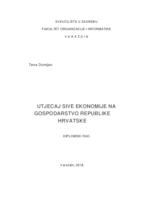 Utjecaj sive ekonomije na gospodarstvo Republike Hrvatske