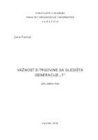 Važnost e-trgovine sa gledišta generacije „Y“