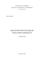 Sustavski pristup analizi poslovnih subjekata