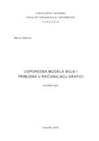 Usporedba modela boja i primjena u računalnoj grafici