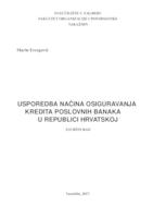 Usporedba načina osiguravanja kredita poslovnih banaka u Republici Hrvatskoj