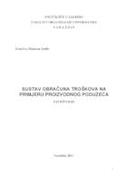 Sustav obračuna troškova na primjeru proizvodnog poduzeća