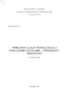 Primjena Cloud tehnologije u poslovnim sustavima – prednosti i nedostaci