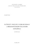 Sličnosti i razlike u komuniciranju u međunarodnom poslovnom okruženju