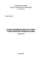 Uloga organizacijske kulture u gospodarskim organizacijama