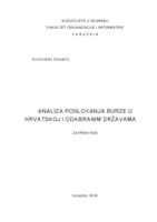 Analiza poslovanja burze u Hrvatskoj i odabranim zemljama