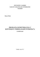 Prodajna komunikacija u kontekstu psihologije potrošača