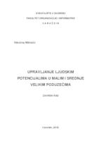 Upravljanje ljudskim potencijalima u malim i srednje velikim poduzećima